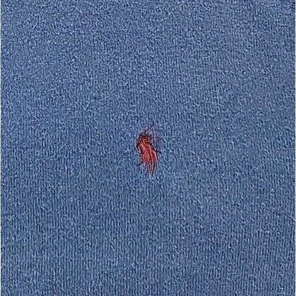 Polo Ralph Lauren Sweater 100% Cotton Blue Men's Size XL Red Pony 90s Crewneck - Picture 7 of 13